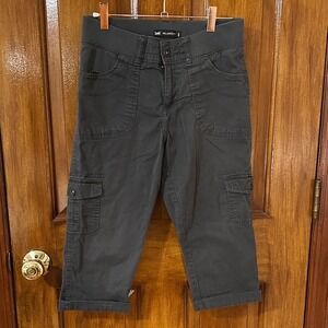 Lee‎ Relaxed Fit Flex Waist Charcoal Cargo Capri Pants in Size 4P